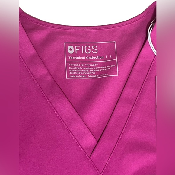 💗💜FIGS Catarina™ One-Pocket Scrub Top Electric Orchid Large NWT - Picture 3 of 13
